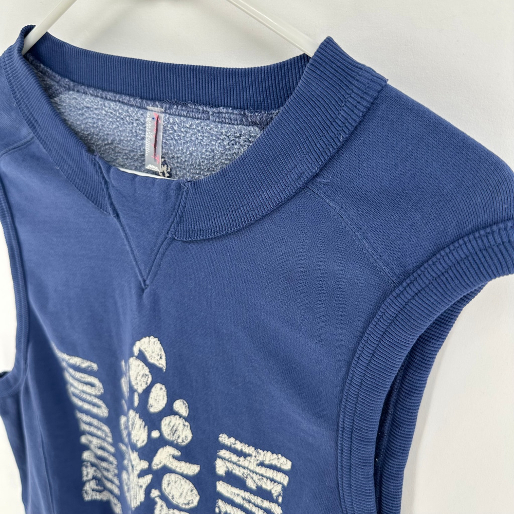 FREE PEOPLE MOVEMENT Athletic Blue CROP SWEATSHIRT Intercept TANK TOP WOMENS L - Picture 7 of 12